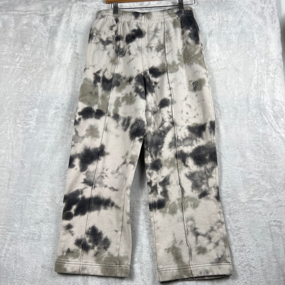 Victoria's Secret PINK Tie Dye Sweatpants Grey Tan Medium Relaxed Fit Grunge‎